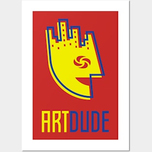 YourArtDude Logo In Yellow And Blue Posters and Art